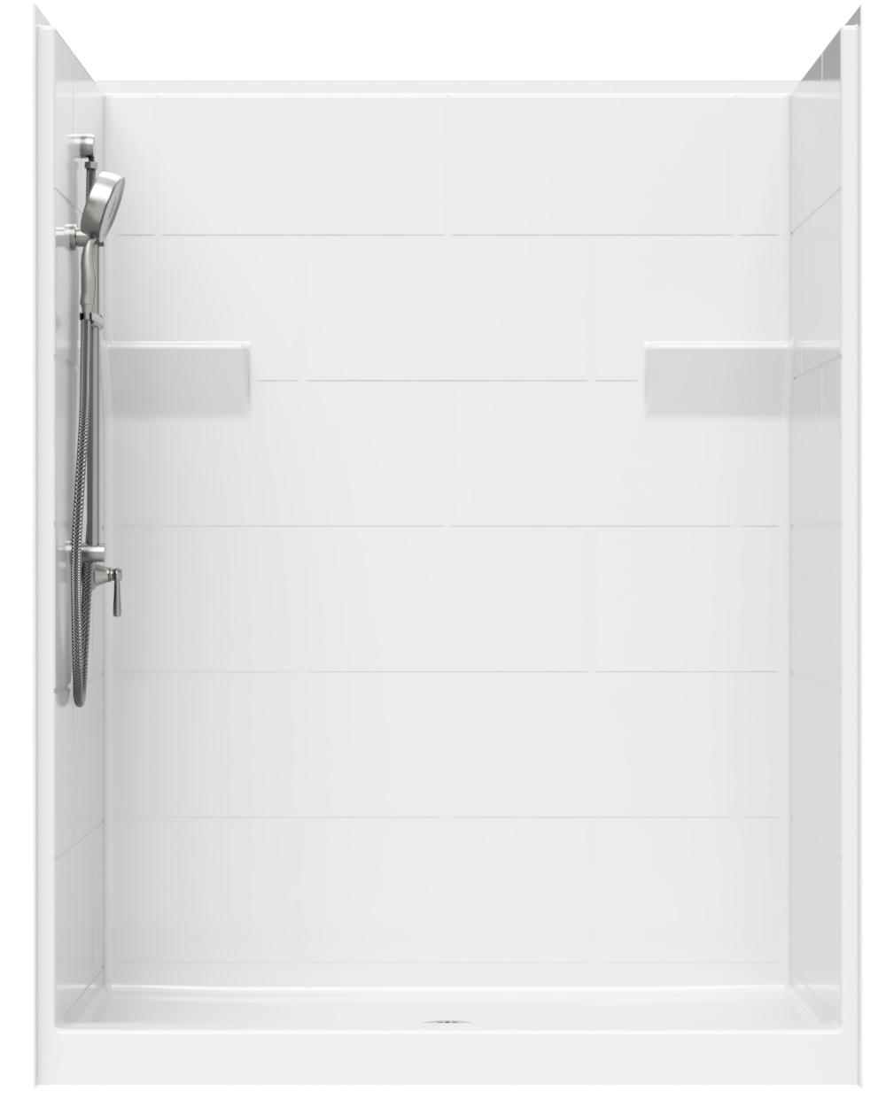 Single-Piece Tub Shower with Simulated Tile